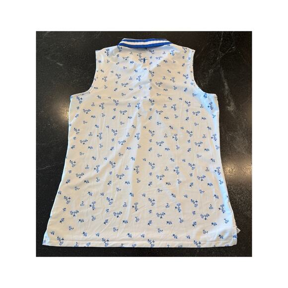 G/Fore SM blue/white floral sleeveless golf polo - Picture 5 of 10